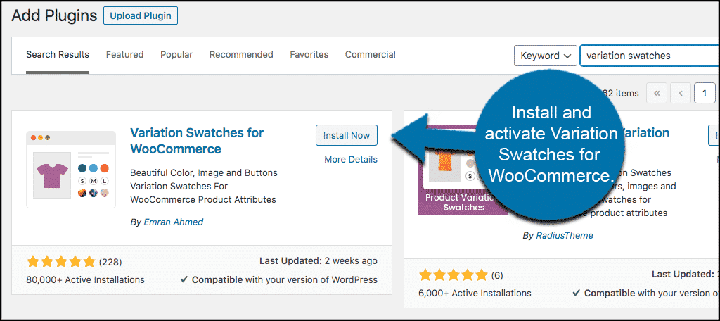 Install and activate woocommerce product variations plugin