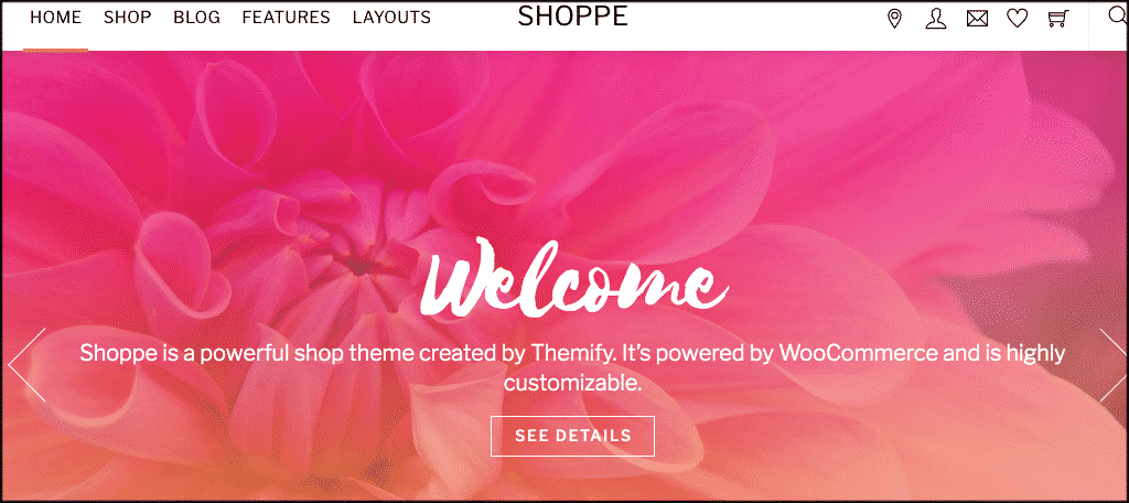 Shoppe theme for ecommerce website