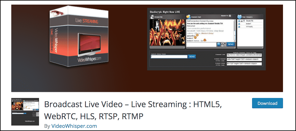 Broadcast Live Video Plugin