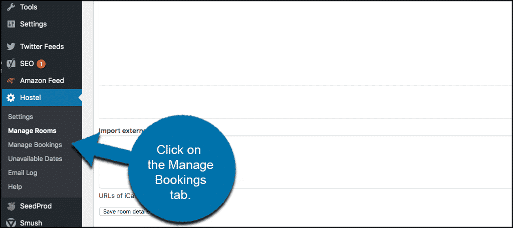 Click on manage bookings