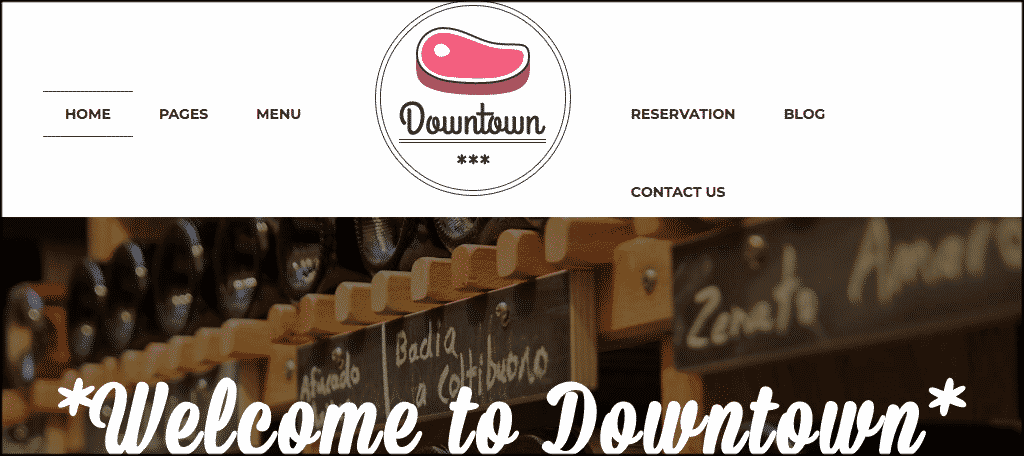 Downtown restaurant wordpress theme