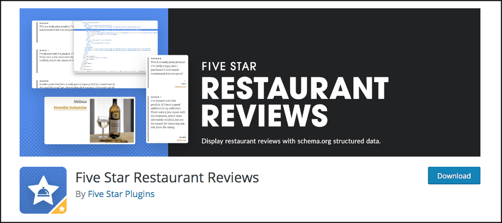 Reviews plugin to make a restaurant website