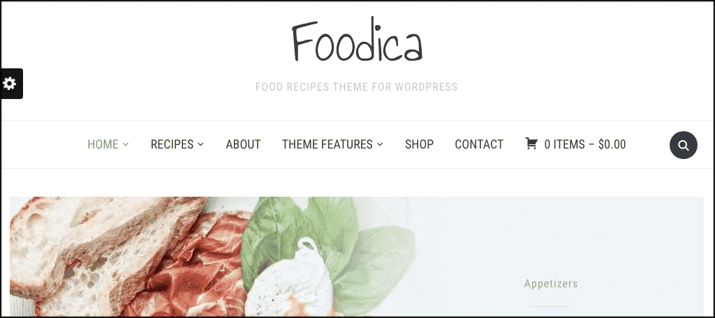 Foodica theme to make a restaurant website