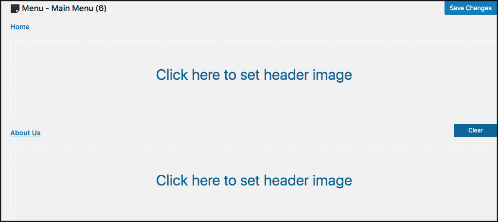 Upload wordpress header image here