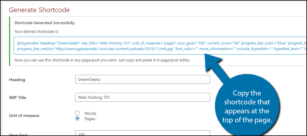 Copy Shortcode