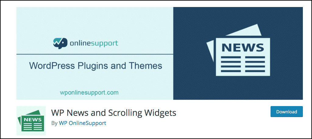 WP News and Scrolling Widget plugin