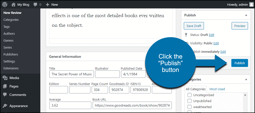 click the "Publish" button