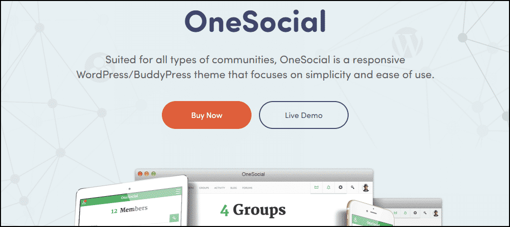OneSocial WordPress theme