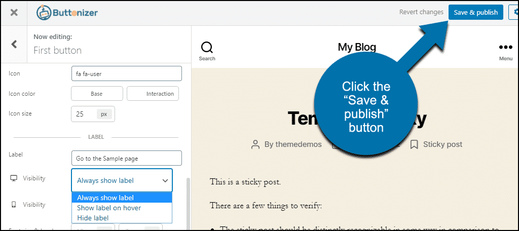 click the "Save & publish" button