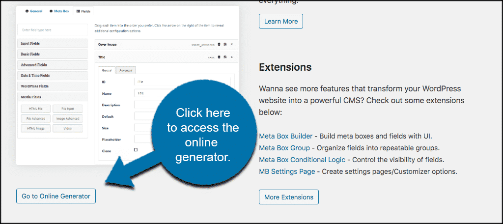 Access the online generator