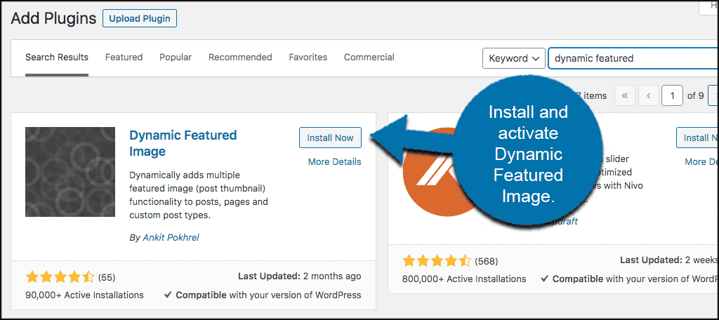 Install and activate Dynamic Featured Image