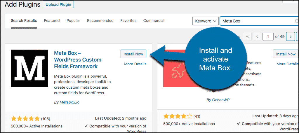 Install and activate custom meta box plugin