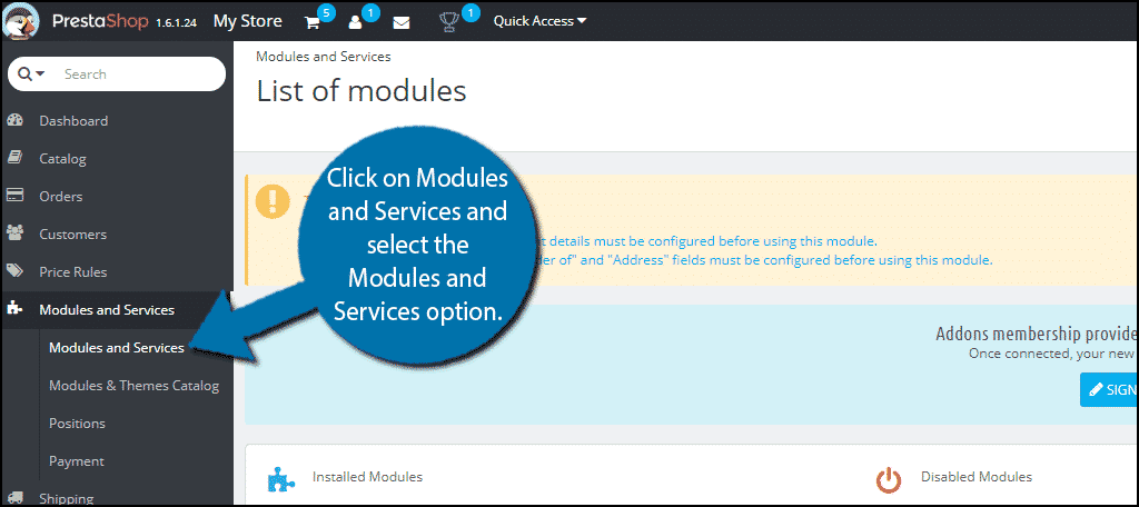 Modules and Services