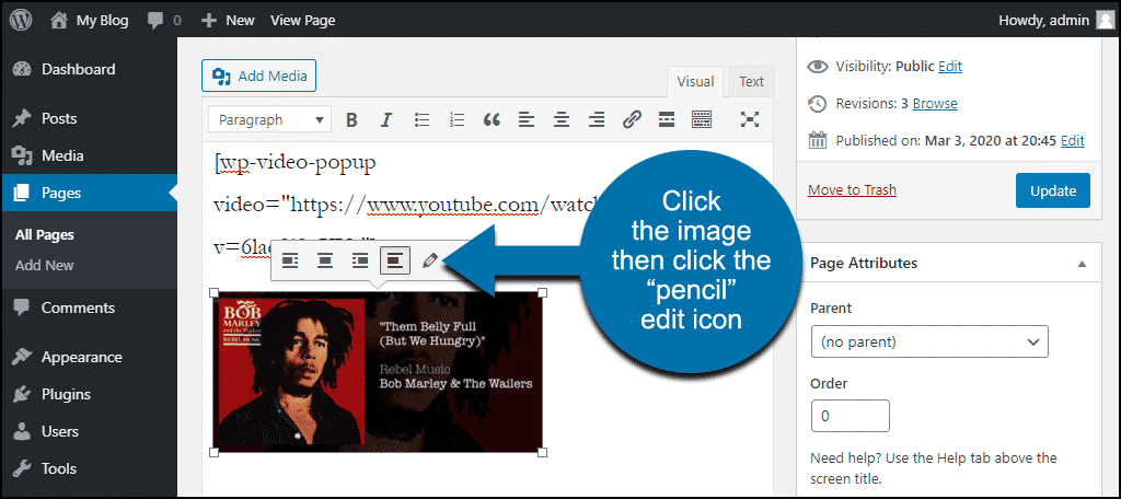 click the "Edit" icon