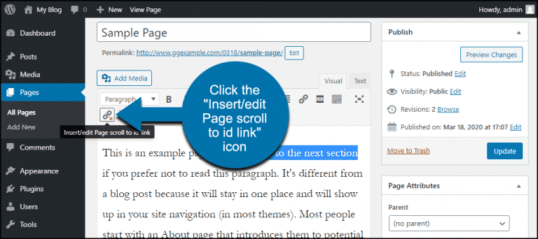 How to Create Page Scroll to ID Elements in WordPress - GreenGeeks