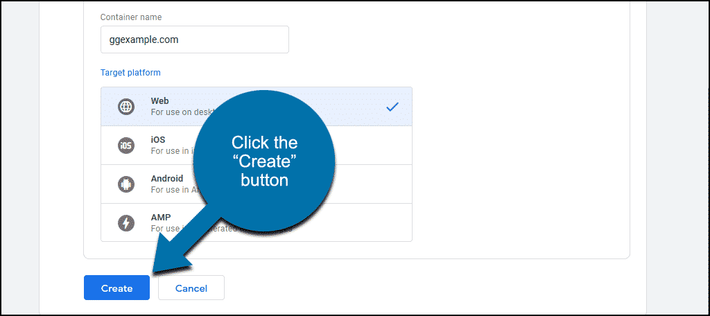 click the "Create" button