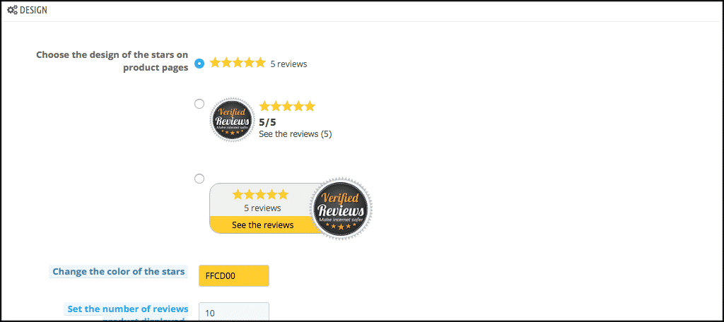 Design the verified reviews widget