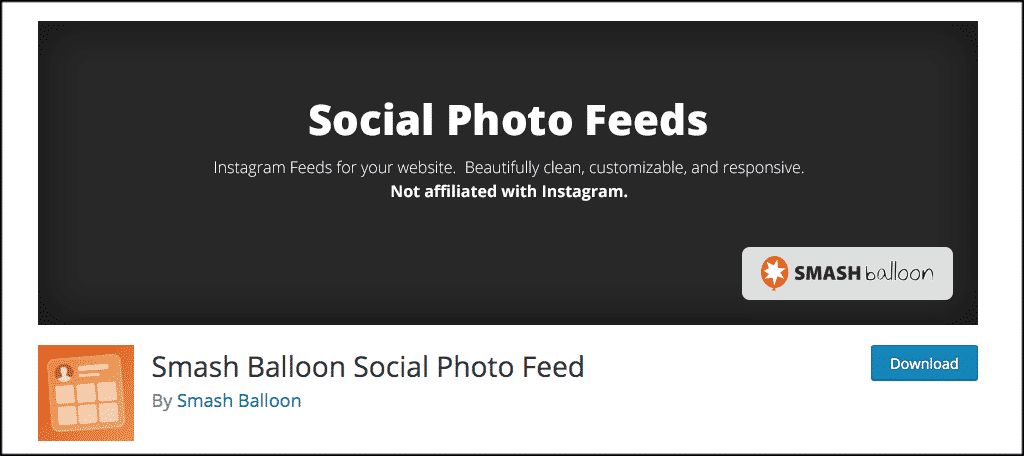 SmashBalloon Instagram feed plugin