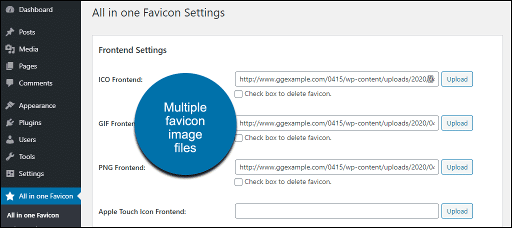 multiple favicon files