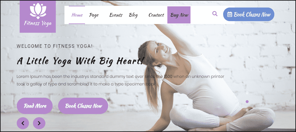 VW Yoga Fitness WordPress theme