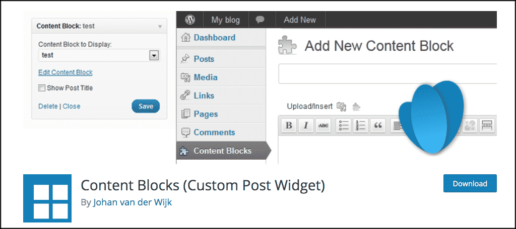 Content Blocks plugin for gadget blog