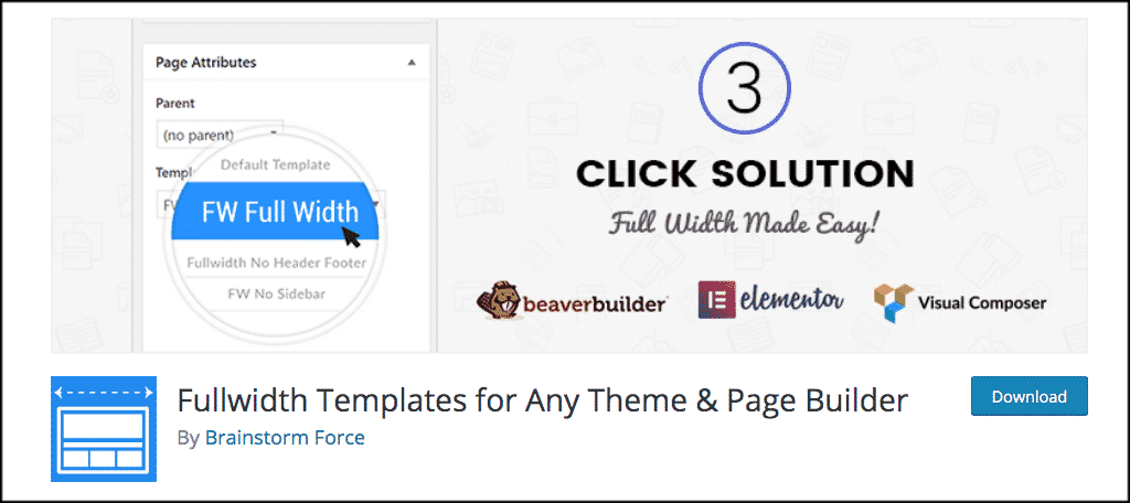 Full width templates plugin