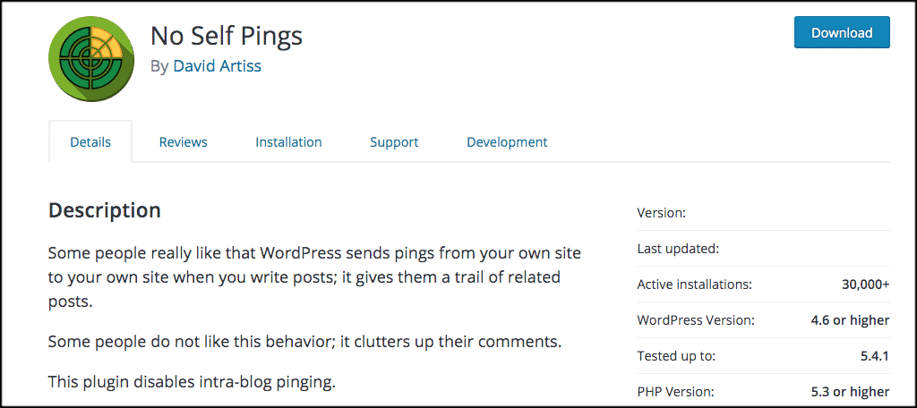No Self Pings Plugin