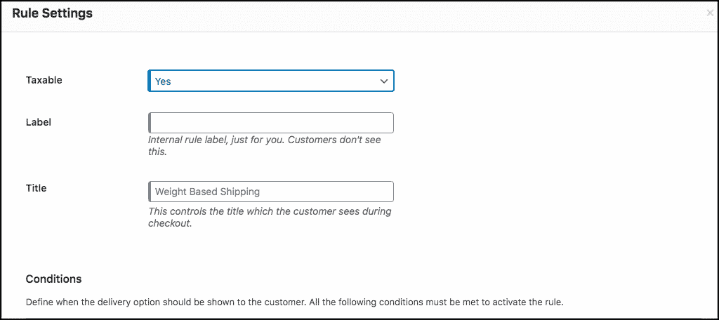 Rule settings