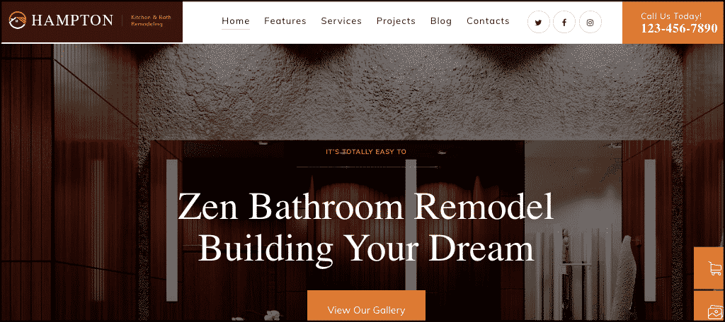 Hampton WordPress theme for renovation blog