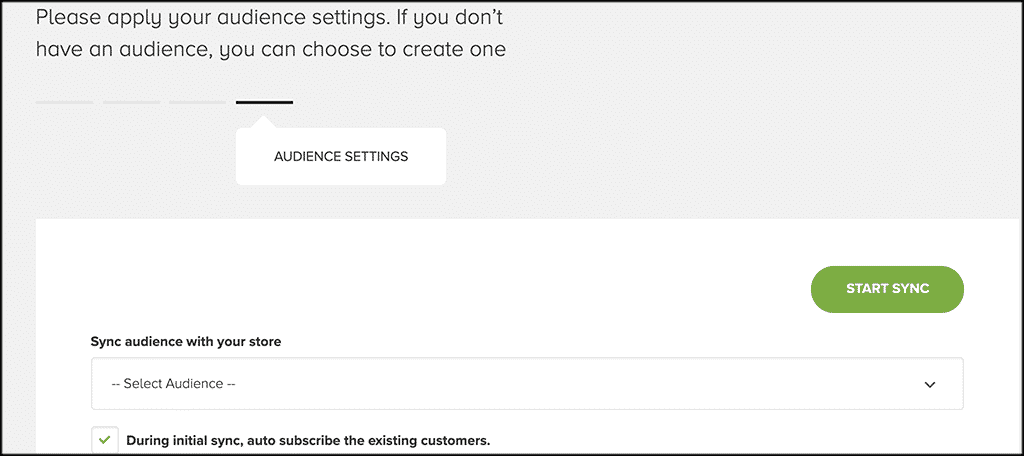 Audience settings tab