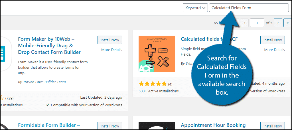 Calculated Fields Form