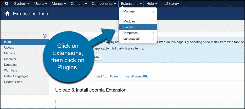 Click extensions then click plugins