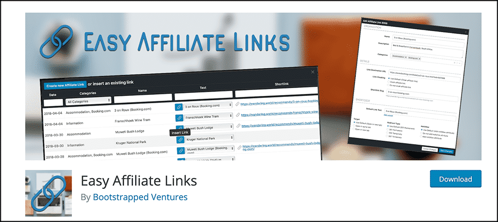 Easy affiliate links plugin for skin care blog