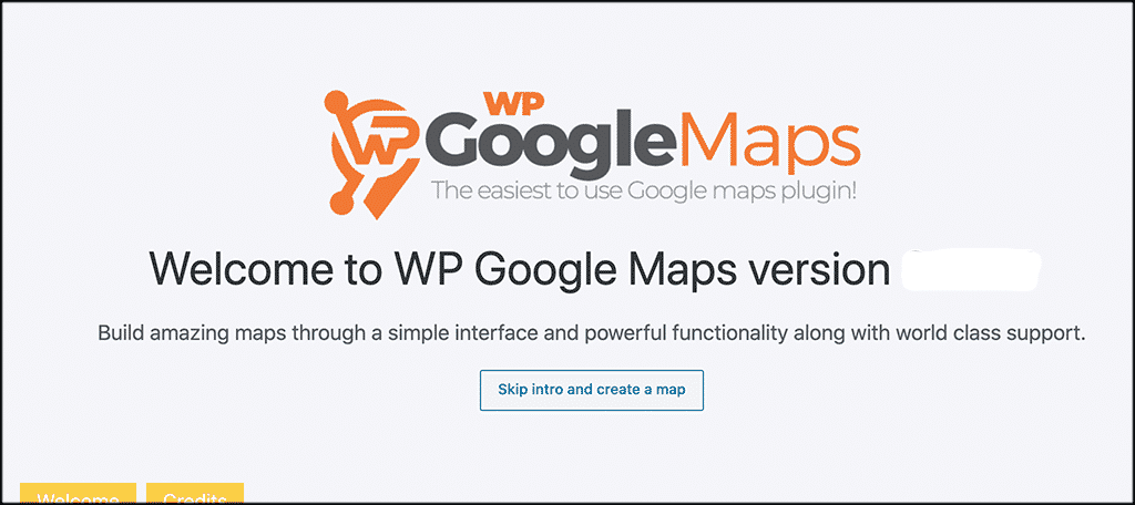 Welcome page for wordpress maps plugin