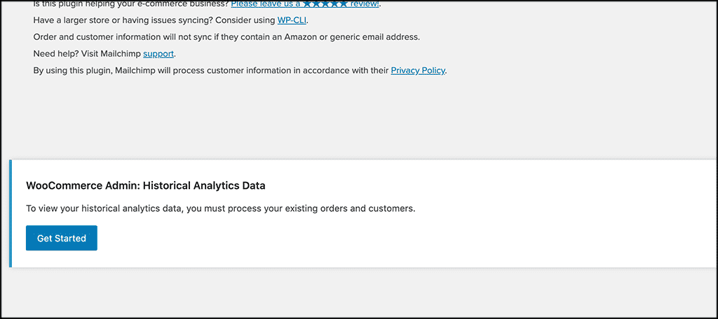 Mailchimp to woocommerce historical data