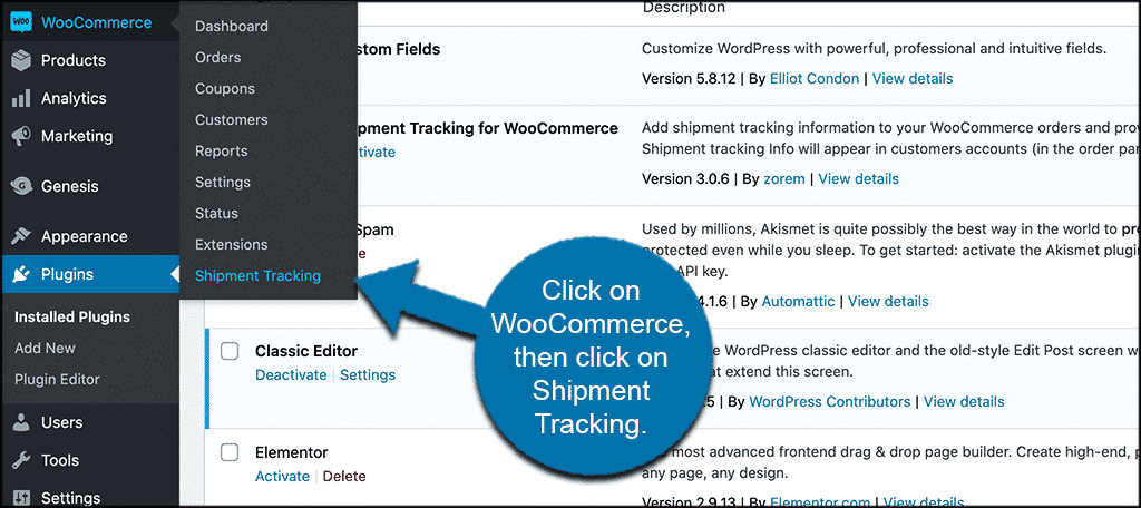 Click woocommerce settings to access