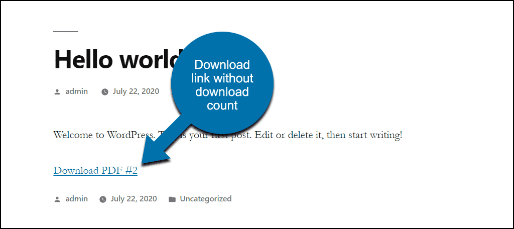 link in post without download count