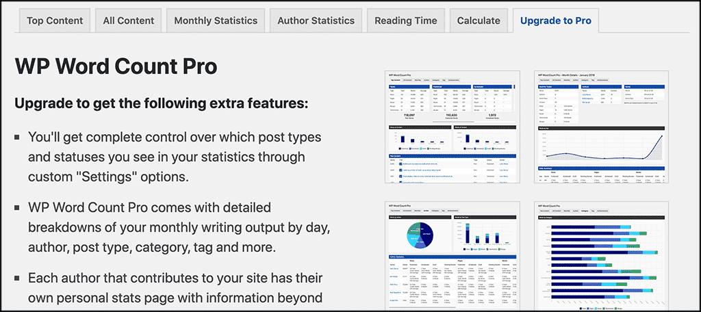 upgrade to wp word count pro