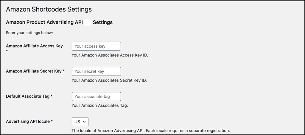 Affiliate access keys