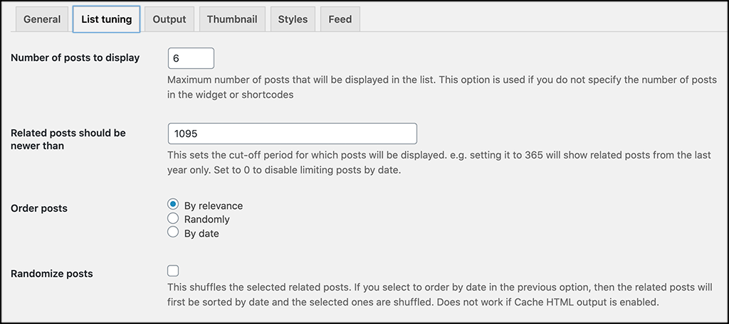 List tuning