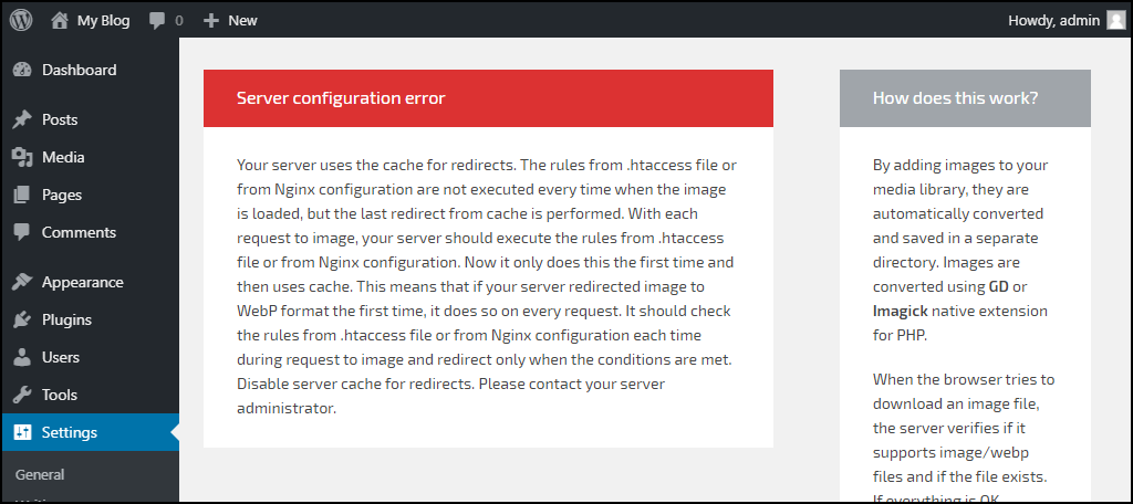 server configuration error