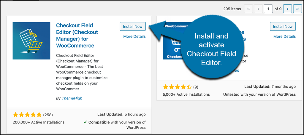 Install and activate the checkout field editor plugin