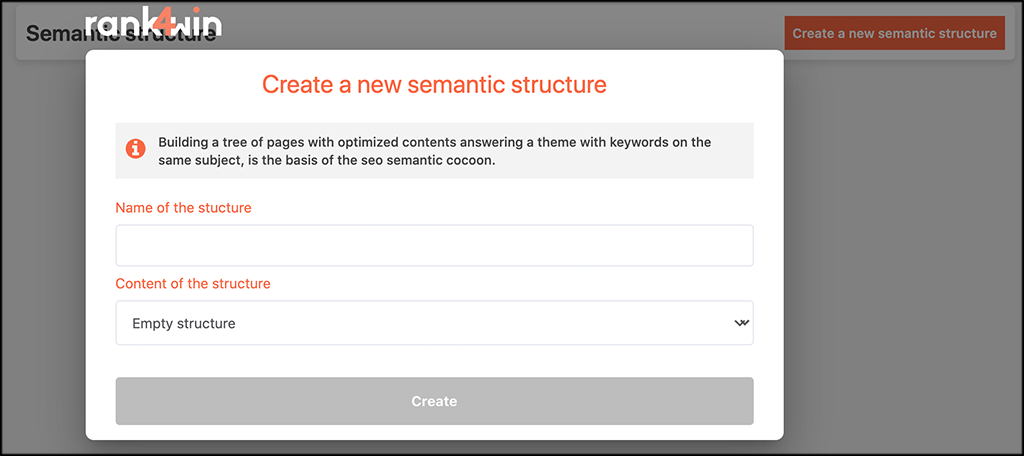 Create semantic structure popup box