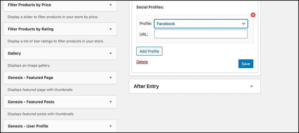 Add social profiles