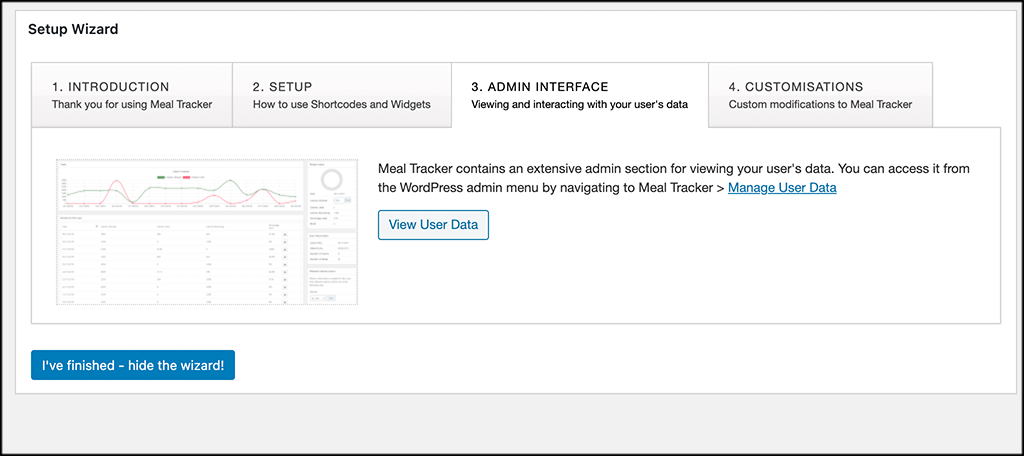 Admin interface tab