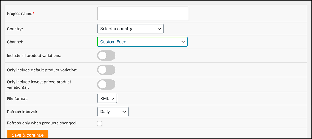 Feed Settings