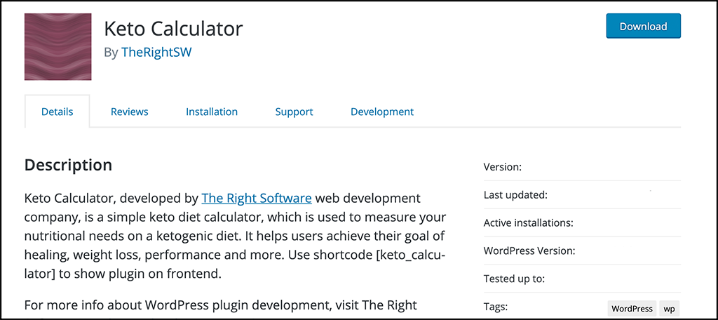 Keto Calculator Plugin