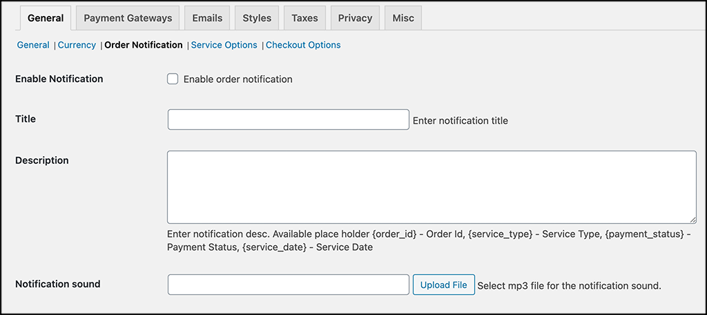 Order Notifications