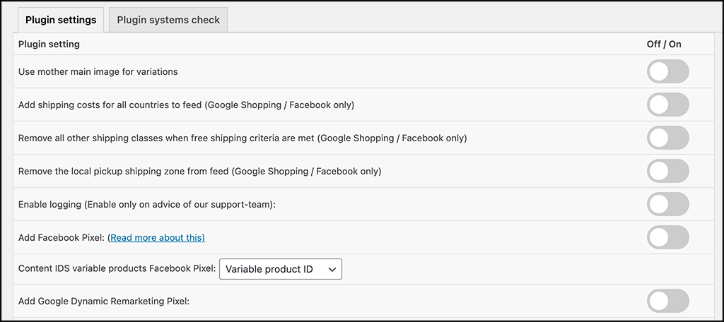 Configure plugin settings