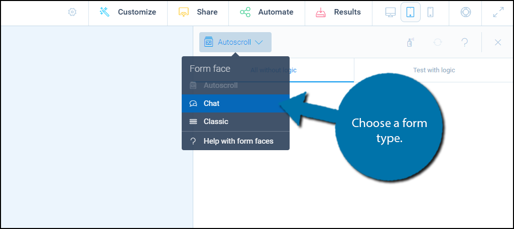 Choose Form Type